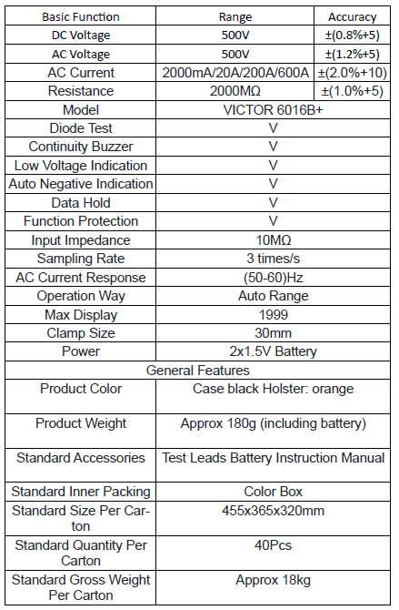 VC6016 SPEC